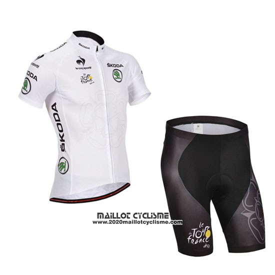 2014 Maillot Ciclismo Tour de France Blanc Manches Courtes et Cuissard